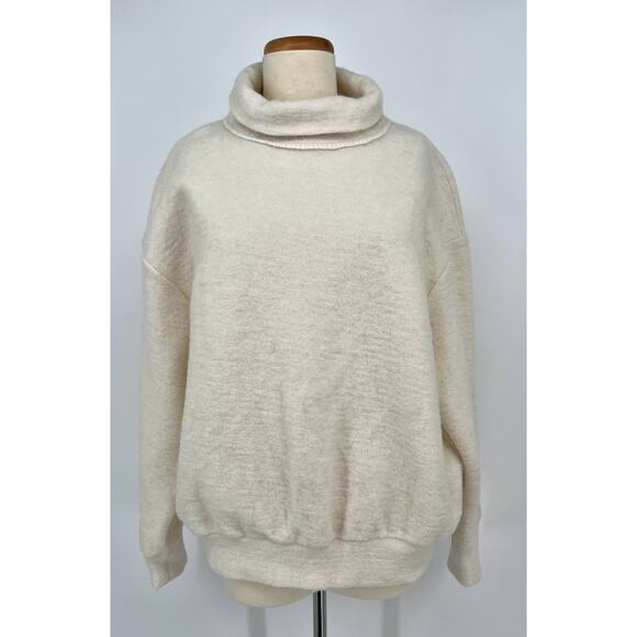 GoshYaga Boiled Wool Pullover Sweater Womens Large Track Suit Top Ivory White - Picture 4 of 9